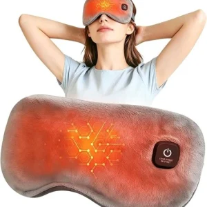 Cordless Heated Eye Mask Electric Warm Eye Compress, 3 Heat Levels Rechargeable